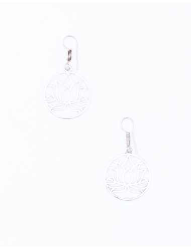 Orecchini rotondi con fiore... 2