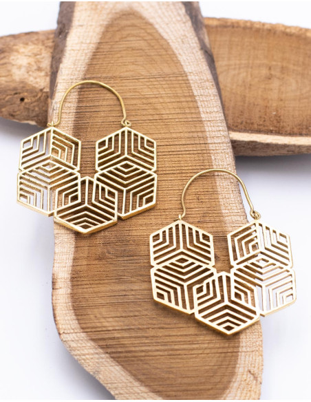 Gold Beehive Earrings