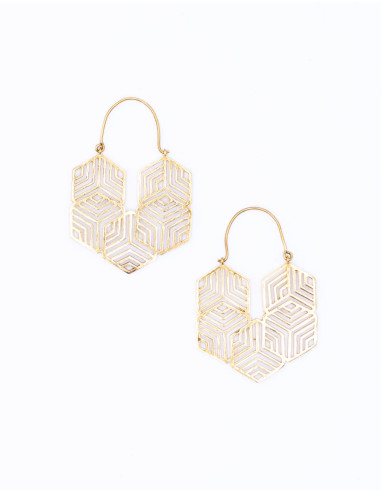 Boucles d'oreilles Ruche Dorée