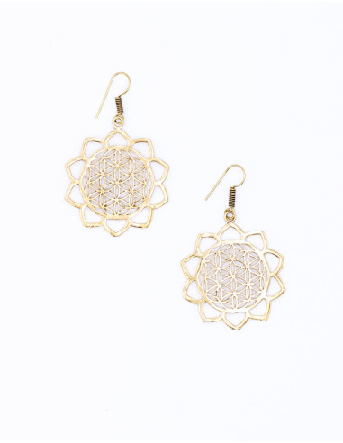 Mandala Earrings with Hearts