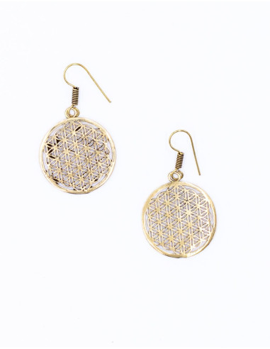 Boucles d'oreilles ethniques dorées Kimago