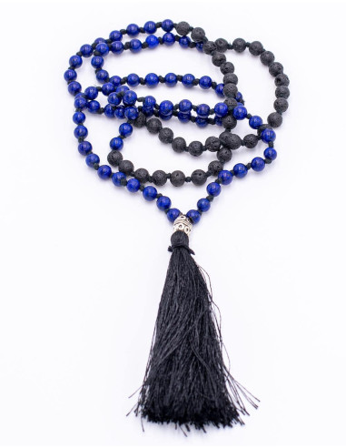 Rosary Prayer Lapis Lazuli and Volcanic Rock