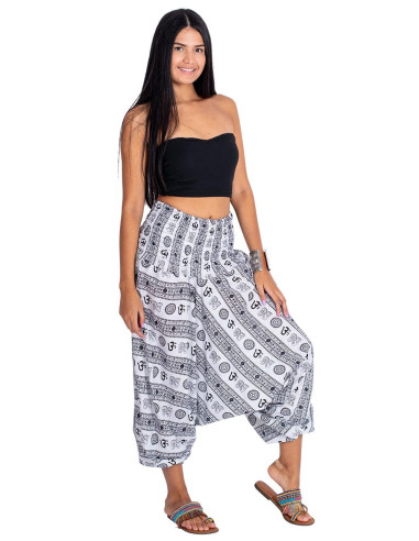 Pantaloni saruel stile hippie simbolo Om