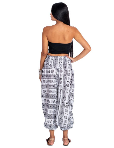 Saruel-Hose im Hippie-Stil mit Om-Symbol
