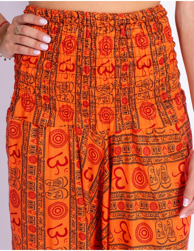 Pantaloni saruel arancioni in stile hippie con...