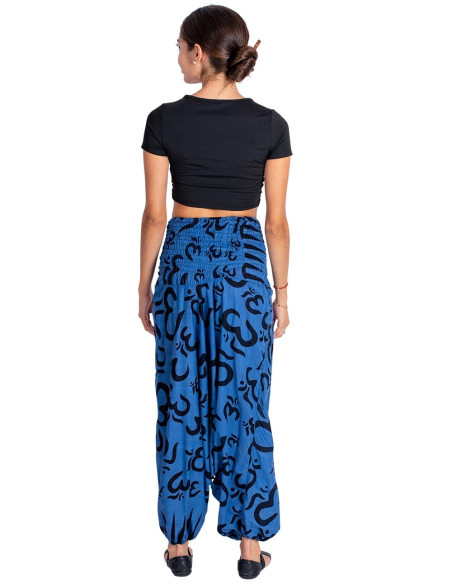 Blue cotton hippie style afghan pants