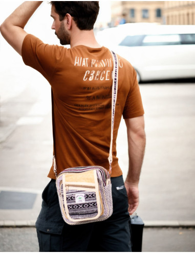 Bolsa crossbody unissex de cânhamo: estilo natural e sustentável para qualquer ocasião
