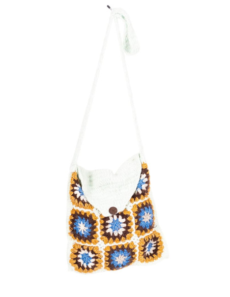 Borsa a tracolla unica fatta a mano: moda etnica indiana con frange multicolori