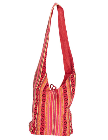 Bolsa de ombro grande estampada estilo hippie -...