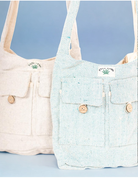Bolsa Hippie de Cânhamo Autêntica: Artesanato Indiano e Espaço Ótimo