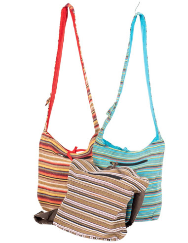 Bandolera Rayada Estilo Hippie - Colores Vibrantes y Espíritu Bohemio