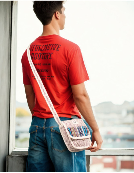 Sac bandoulière unisexe en chanvre avec rabat - Simplicité et style naturel