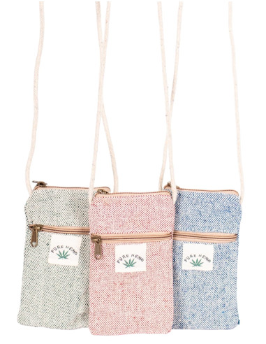 Bolsa de ombro para celular de cânhamo: estilo...