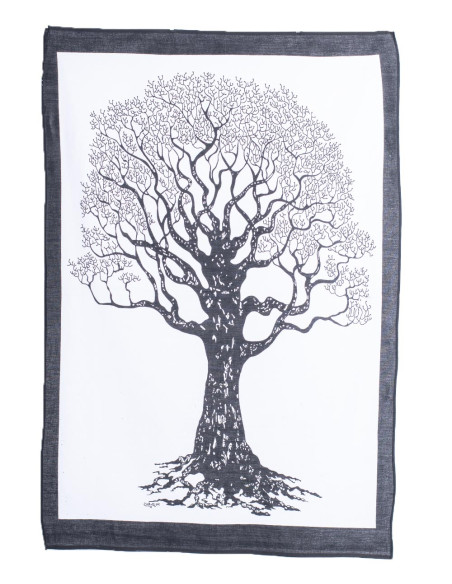 Tapeçaria de Árvore em Preto e Branco - Elegância Natural para o seu Espaço