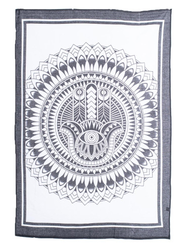 habitacion-tapiz-pared-mano-hamsa-blanco-y-negro 2
