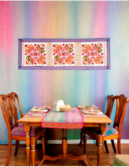 copy of RTZ0108A - Handmade Embroidered Tapestries and Table Runners from India