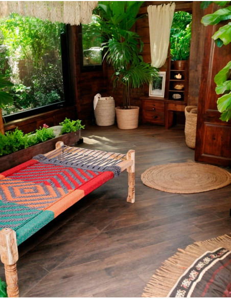 Divano letto in legno fatto a mano indiano - Design unico e tradizionale