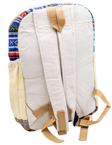 Sac à dos unisexe en chanvre ethnique :...