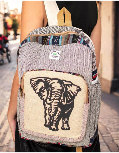 Kimago Hemp Backpack: Unisex Indian Craftsmanship with Unique and Authentic Details