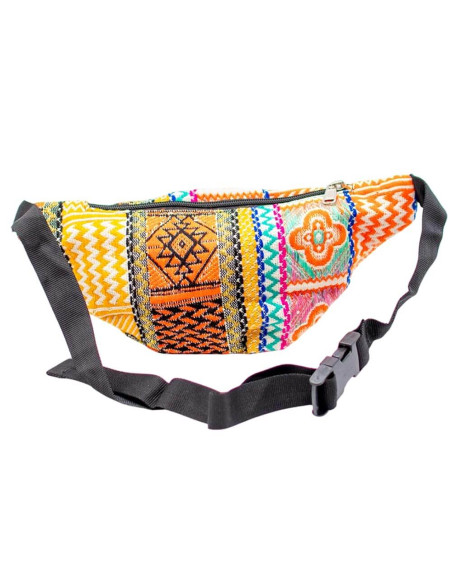 Sac banane unisexe fait main indien : unique et multicolore avec fermetures à glissière sécurisées