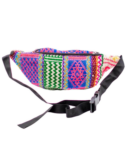 Indian Handmade Unisex Waist Bag: Unique and Multicoloured with Secure Zippers