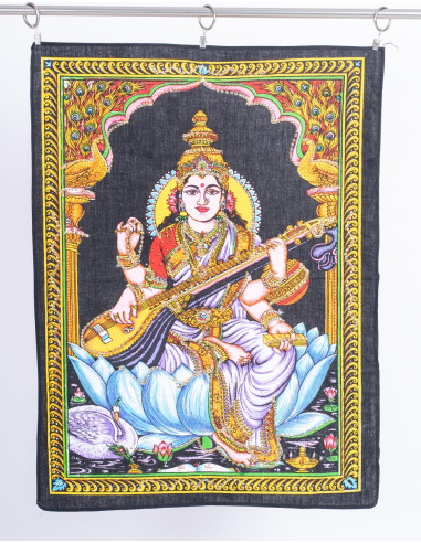 Saraswati Indian Handcrafted Tapestry -...
