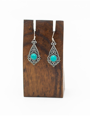 Boucles d'oreilles en laiton sculptées à la...