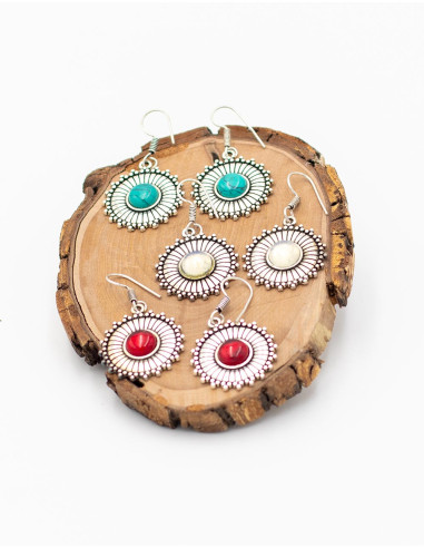 Boucles d'oreilles circulaires faites main avec...