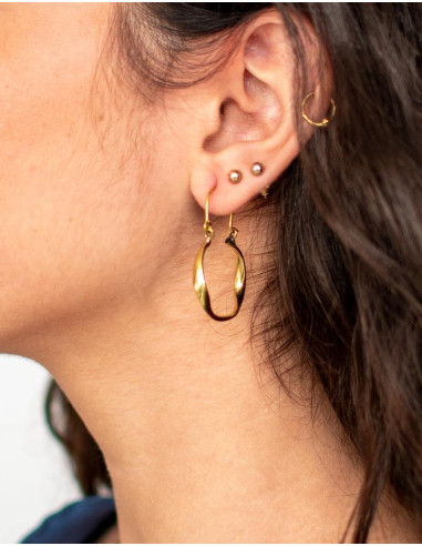 Brincos de latão dourado feitos à mão – Design...