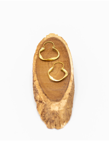 Handgefertigte goldene Messingohrringe –...