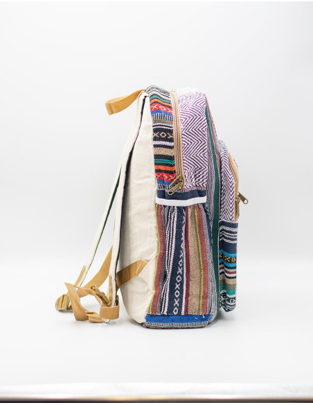 Sac à dos unisexe Kimago en chanvre artisanal avec grands espaces