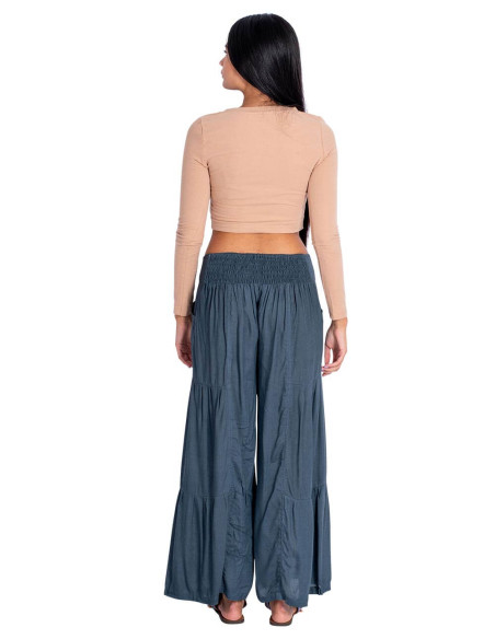 Kimago Gray Long Pants – Bohemian Elegance with a Handcrafted Touch