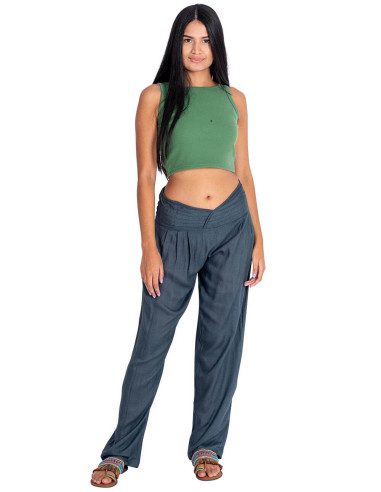 Graue gerade geschnittene Hose mit...