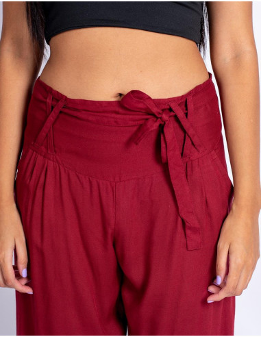 Calça capri bordô – Estilo boêmio com...