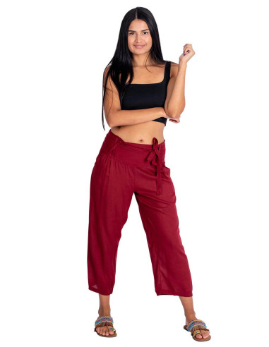 Pantaloni capri bordeaux – Stile bohémien di...