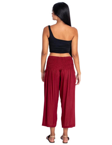 Pantalon capri bordeaux – Style bohème...