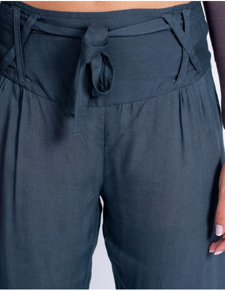 Graue Caprihose – Indische Handarbeit im Bohemian Style