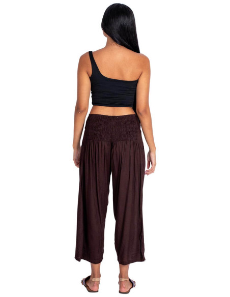 Calça Capri Marrom Chocolate – Artesanato Indiano com Alma Boêmia