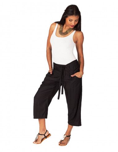 Pantalon-midi-uni-noir