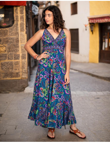 Long silk dress with... 2
