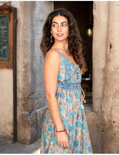 Robe longue bohème en soie... 2