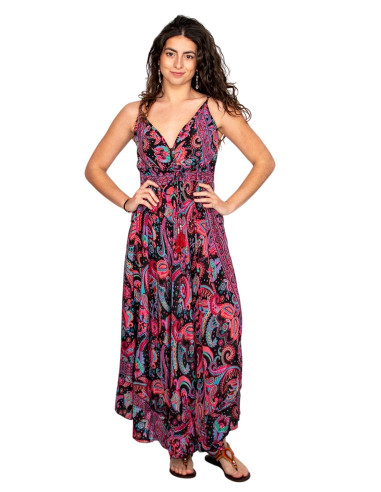 Paisley print maxi dress with V-neck – Indian...