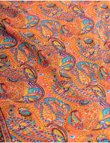 Robe longue style ethnique à col V et imprimé...
