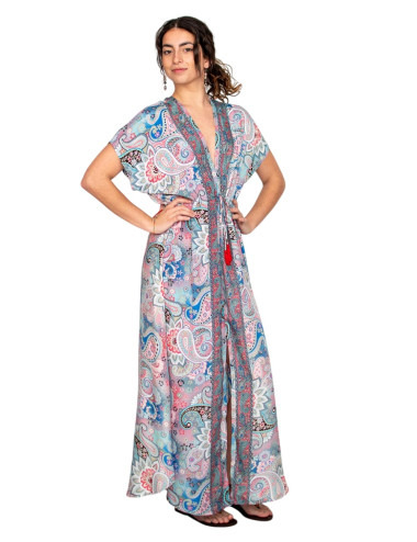 Langes bedrucktes Kleid in... 2