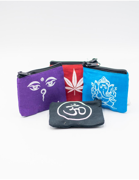 Ethnic cotton purse with Indian spiritual prints