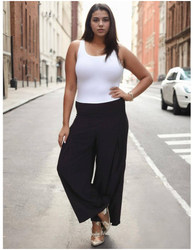 Plus Size Rayon Straight Leg Trousers –...