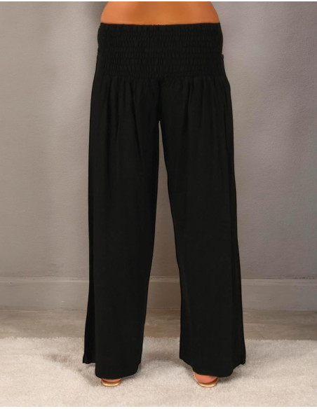 Pantalón recto tallas grandes en rayón – Color Burdeos o Negro