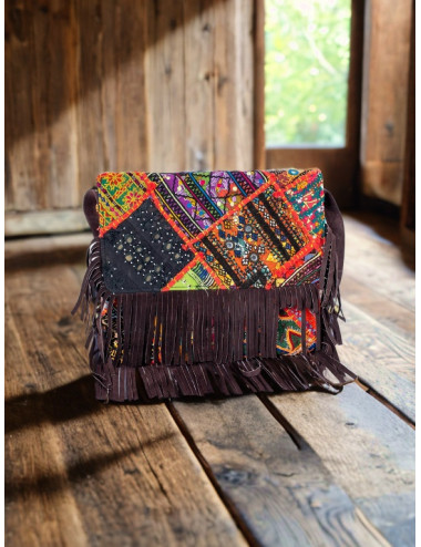 Handmade boho clutch with...