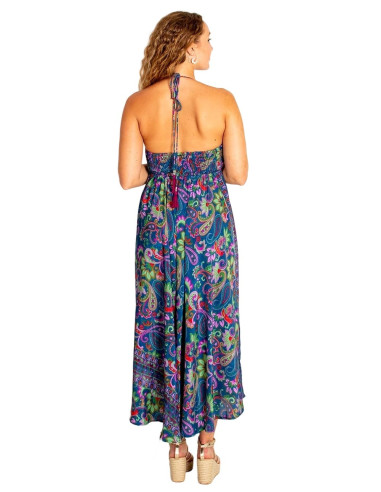 Robe longue bohème en soie Kimago – Élégance...