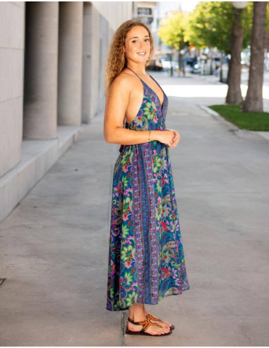 Robe longue bohème en soie Kimago – Élégance...